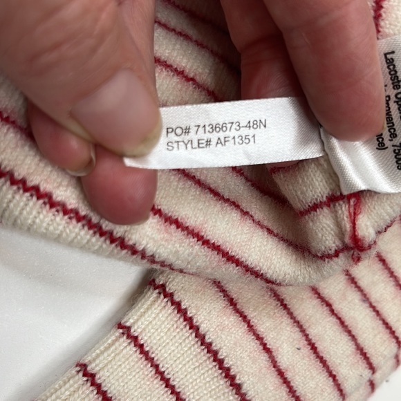 Lacoste x Disney Minnie Mouse Wool Red and White Striped Crew Neck Sweater 32/XS - Picture 6 of 12